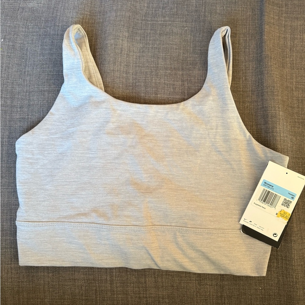 New Nike Seamless Light Heathered Sports Bra - Light Gray